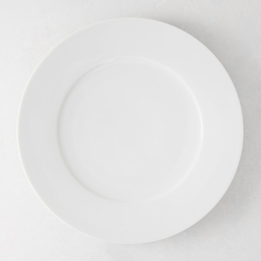 HG Classic 11" white porcelain dinner plate with clean, crisp lines.