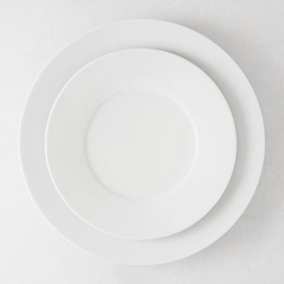 HG Classic Porcelain Salad Plate, 8.5" diameter, stacked on a larger white plate.