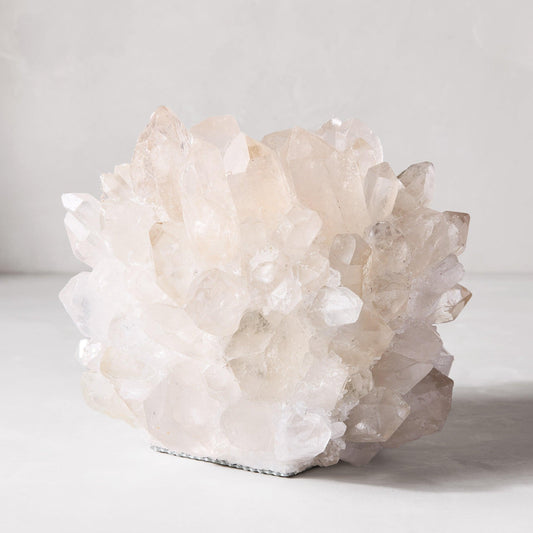 Clear Grande Quartz Votive Candle Holder, 9"Dia x 7"H, made of genuine quartz crystals.