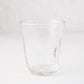 Clear Henri mouth-blown glass, 8 oz, with unique imperfections and small air bubbles.