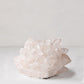 Clear petite quartz votive candle holder, 5"Dia x3"H, made from genuine raw quartz crystals.