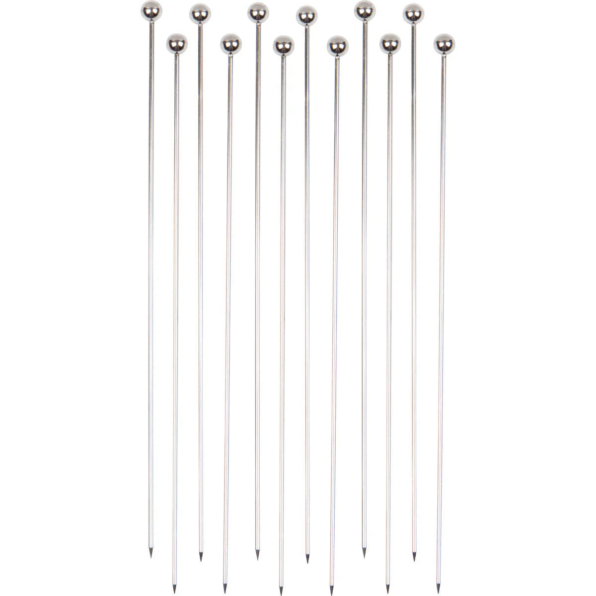 Ball Topped Stainless Steel Cocktail Picks, set of 12