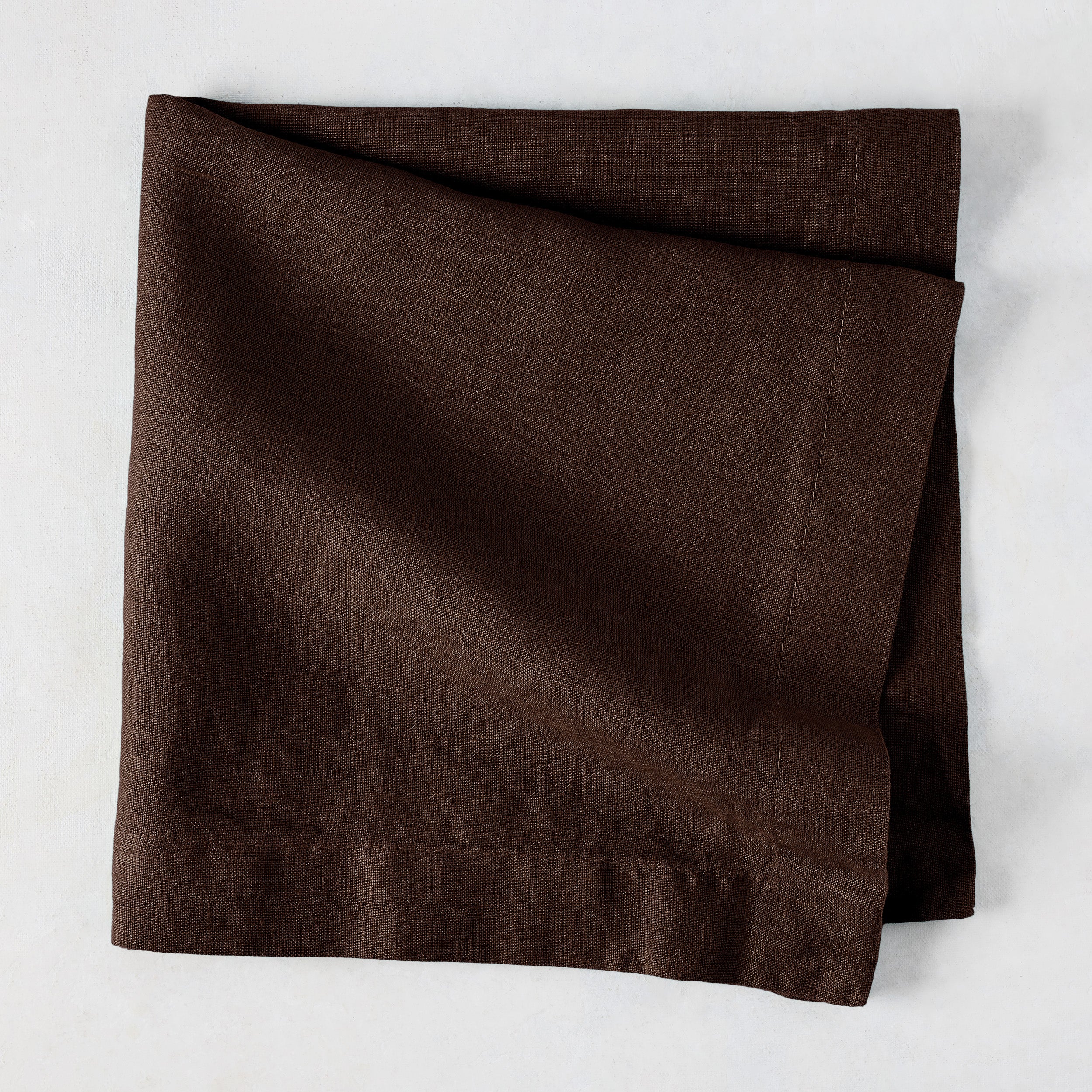 Cocoa Brown Signature Hand-Dyed Linen Napkin (22") - Hudson Grace