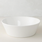 Corno Ceramic Serve Bowl, creamy white earthenware, 12.5" Dia x 4.5" H, classic design.