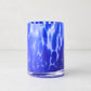 Dark Blue Spotted Double Old Fashioned Glass, 12oz, with bright blue spots on clear glass.