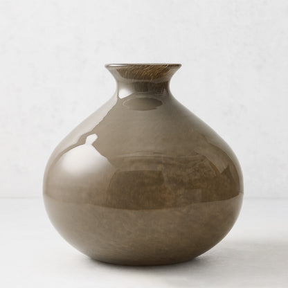 Dark Taupe Bucca Glass Vase