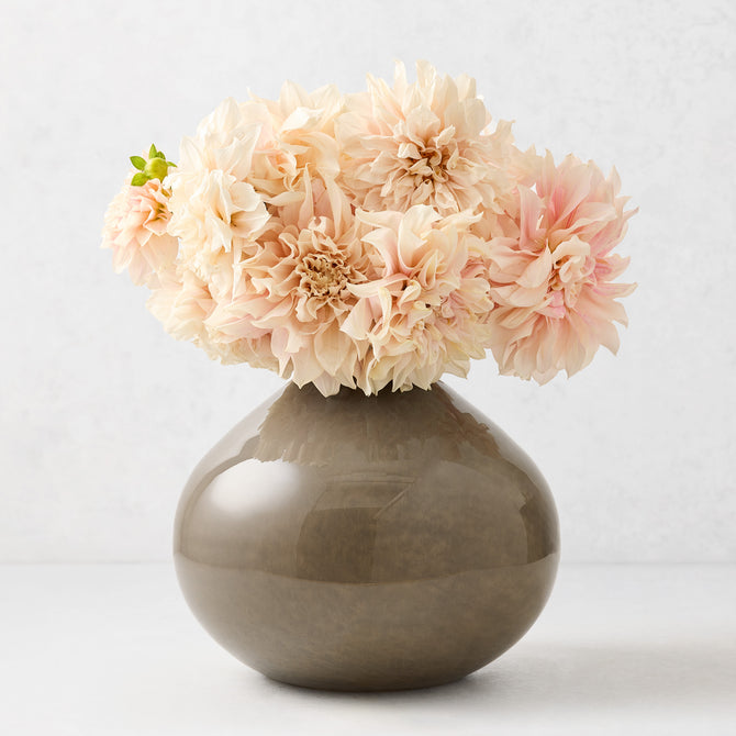 Dark Taupe Bucca Glass Vase