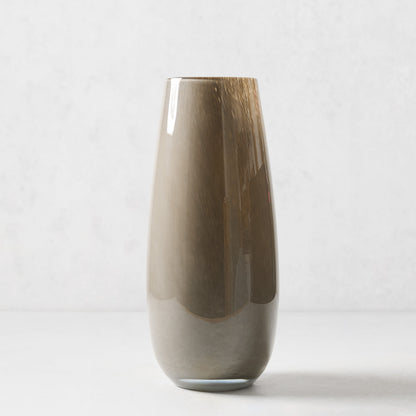 Dark Taupe Margaux Glass Vase