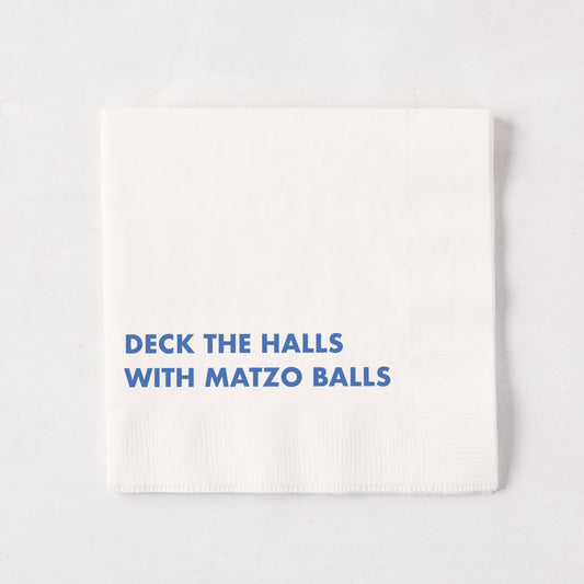 "Deck the Halls with Matzo Balls" Cocktail Napkins, Set of 50