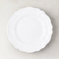 Deruta White Painted Ceramic Salad Plate, 8.3"Dia, with subtle scallop detail.