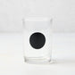 Diane Keaton + Hudson Grace clear glass everyday wine glass with a bold black dot.