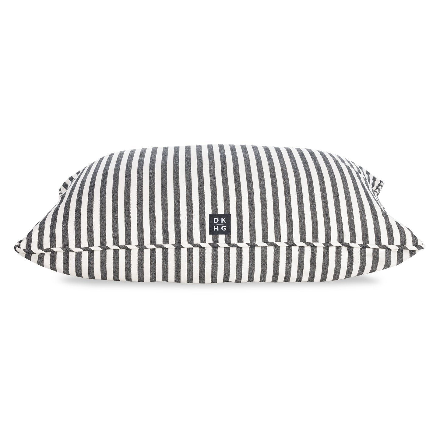 Diane Keaton x Hudson Grace medium black stripe dog bed with DK HG label.