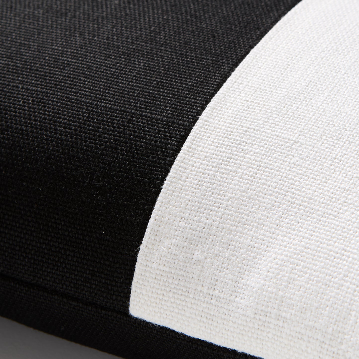 Diane Keaton + Hudson Grace black and white wide stripe Belgian linen pillow.