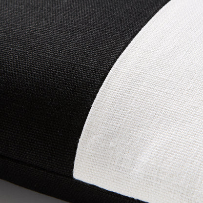 Diane Keaton + Hudson Grace black and white wide stripe Belgian linen pillow.