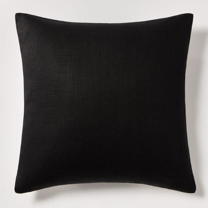 Diane Keaton + Hudson Grace black Belgian linen pillow with wide stripe.