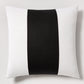 Diane Keaton + Hudson Grace Black Wide Linen Stripe Pillow with white sides and a central black stripe.