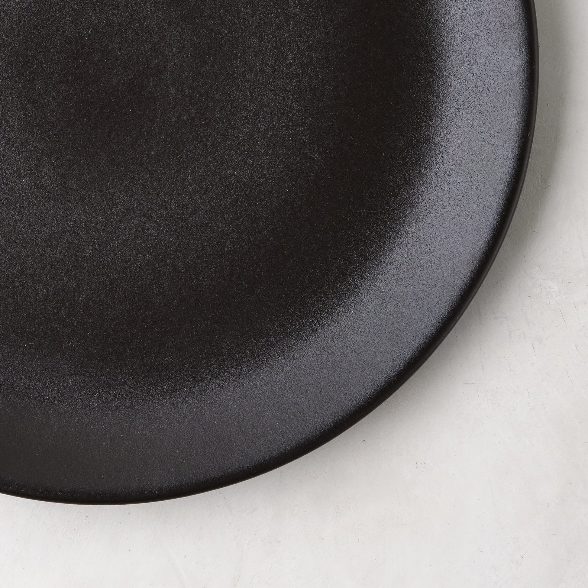 Diane Keaton + Hudson Grace Chalkboard Stoneware Dinner Plate, matte black graphite finish.