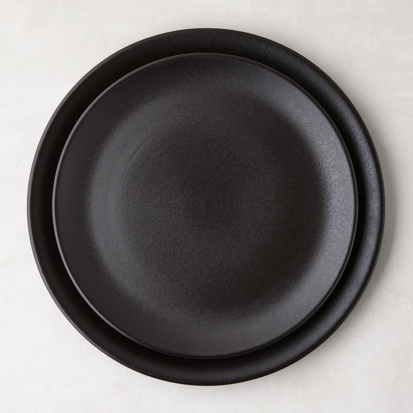 Diane Keaton + Hudson Grace Chalkboard Stoneware Dinner Plate, matte black graphite, minimalist design.