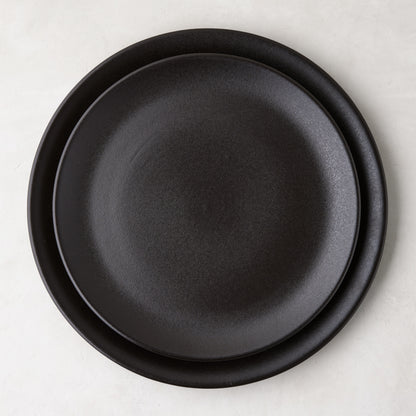 Diane Keaton + Hudson Grace Chalkboard Stoneware Dinner Plate, matte black graphite, minimalist design.
