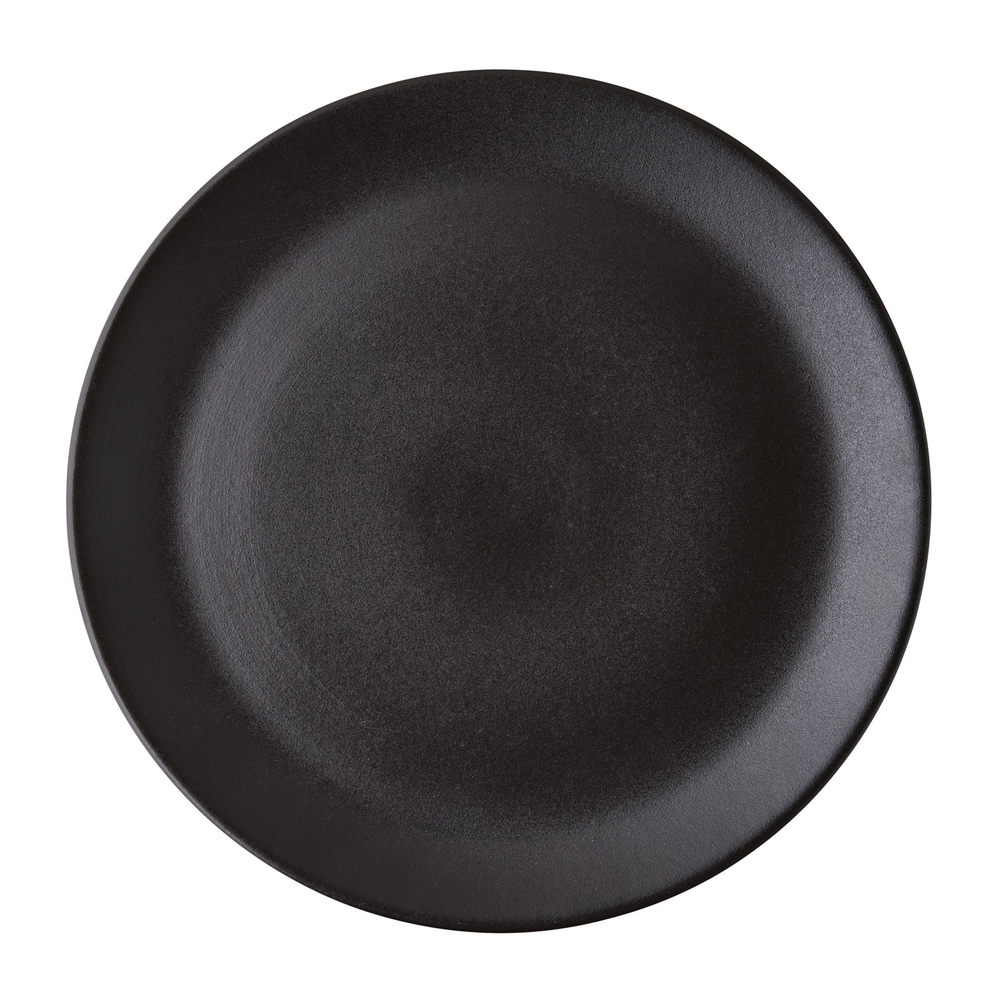 Diane Keaton + Hudson Grace Chalkboard Stoneware Dinner Plate, matte black graphite, round.