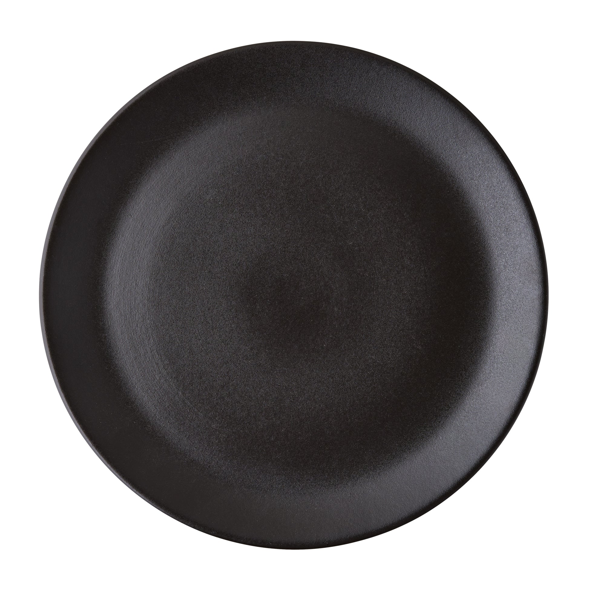Diane Keaton + Hudson Grace Chalkboard Stoneware Dinner Plate, matte black graphite, round.