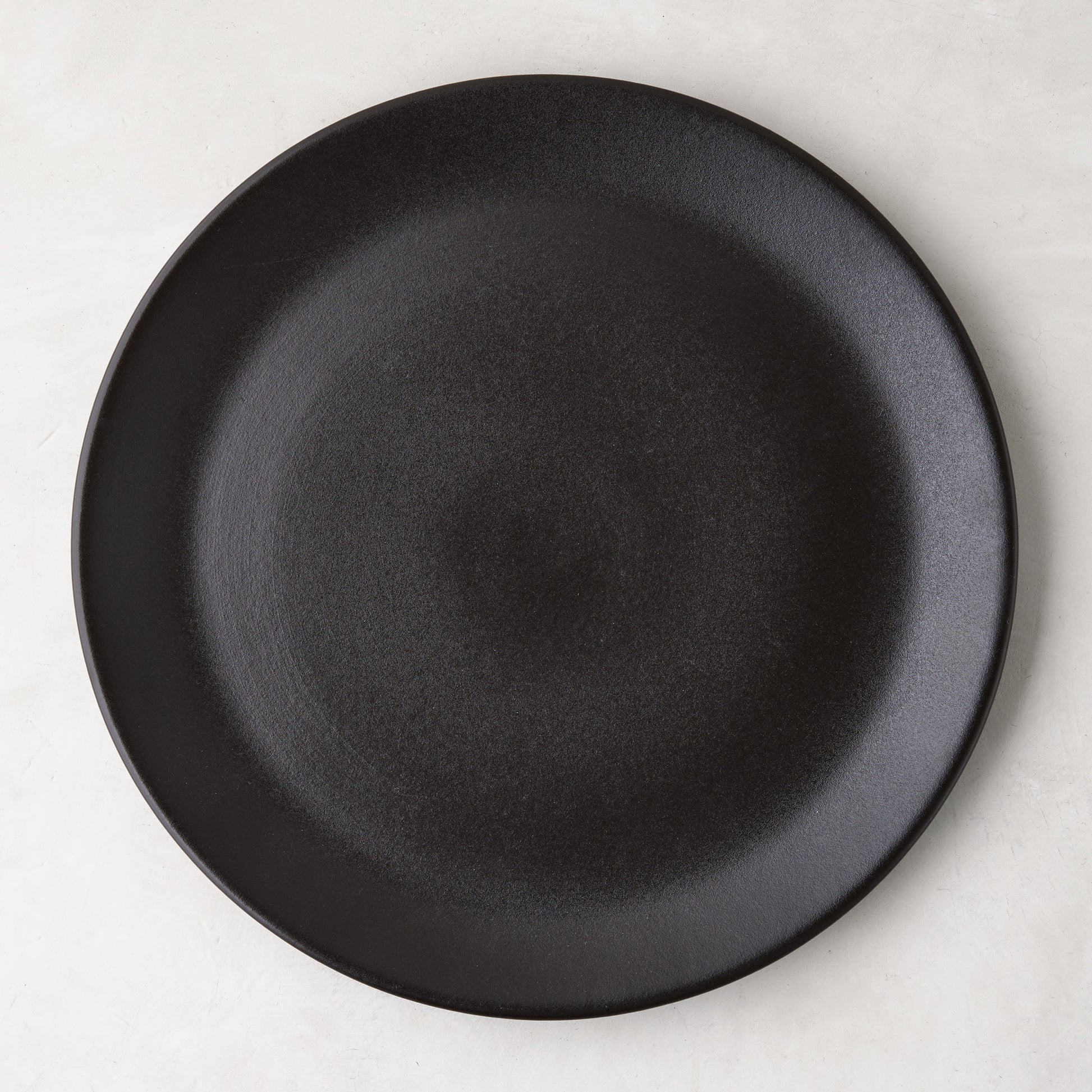 Diane Keaton + Hudson Grace Chalkboard Stoneware Dinner Plate, matte black graphite.