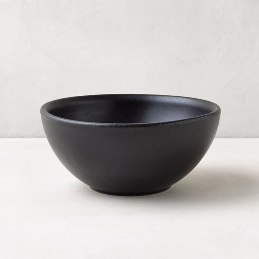 Diane Keaton + Hudson Grace Chalkboard Stoneware individual bowl, matte black graphite finish.