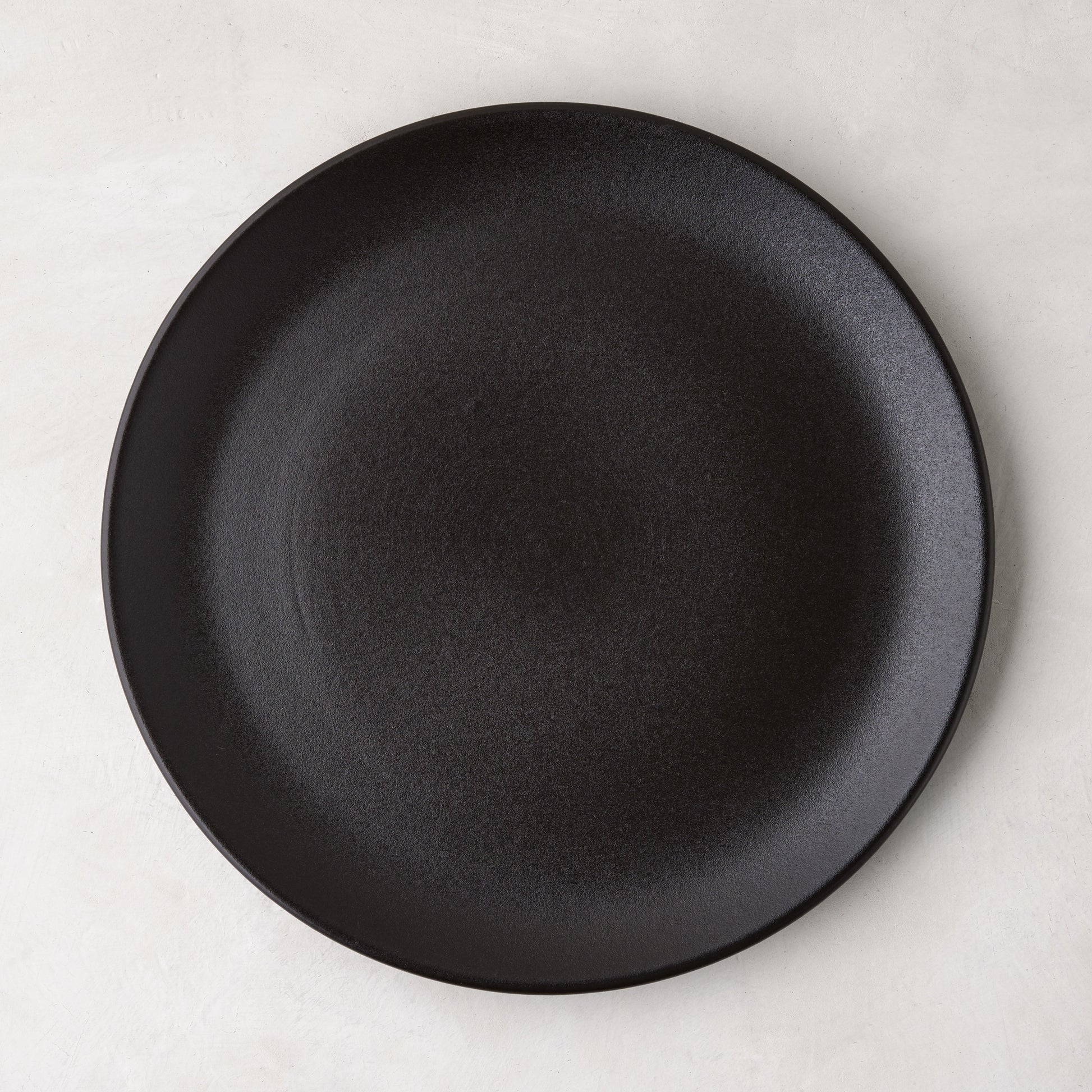 Diane Keaton + Hudson Grace Chalkboard Stoneware Salad Plate, matte black graphite, Portuguese stoneware.