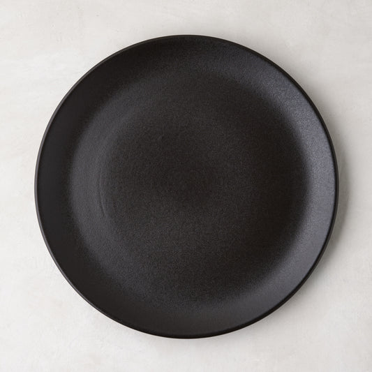 Diane Keaton + Hudson Grace Chalkboard Stoneware Salad Plate, matte black graphite, Portuguese stoneware.
