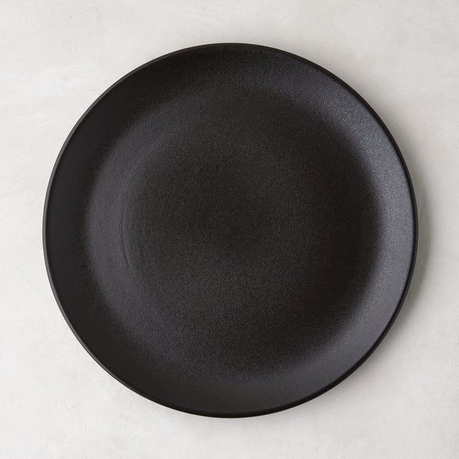 Diane Keaton + Hudson Grace Chalkboard Stoneware Salad Plate, matte black graphite, Portuguese stoneware.