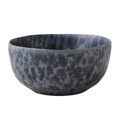 Diane Keaton + Hudson Grace Composition Splatter Stoneware Bowl, black and grey, for soups or salads.