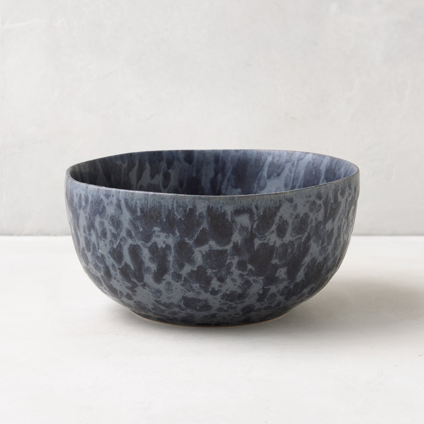 Diane Keaton + Hudson Grace Composition Splatter Stoneware Bowl, black and grey, for soups or salads.