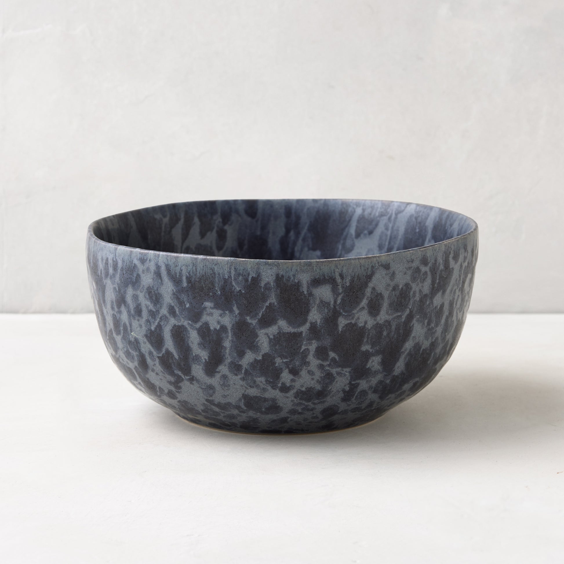 Diane Keaton + Hudson Grace Composition Splatter Stoneware Bowl, black and grey, for soups or salads.