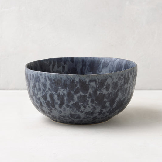 Diane Keaton + Hudson Grace Composition Splatter Stoneware Bowl, black and grey, for soups or salads.