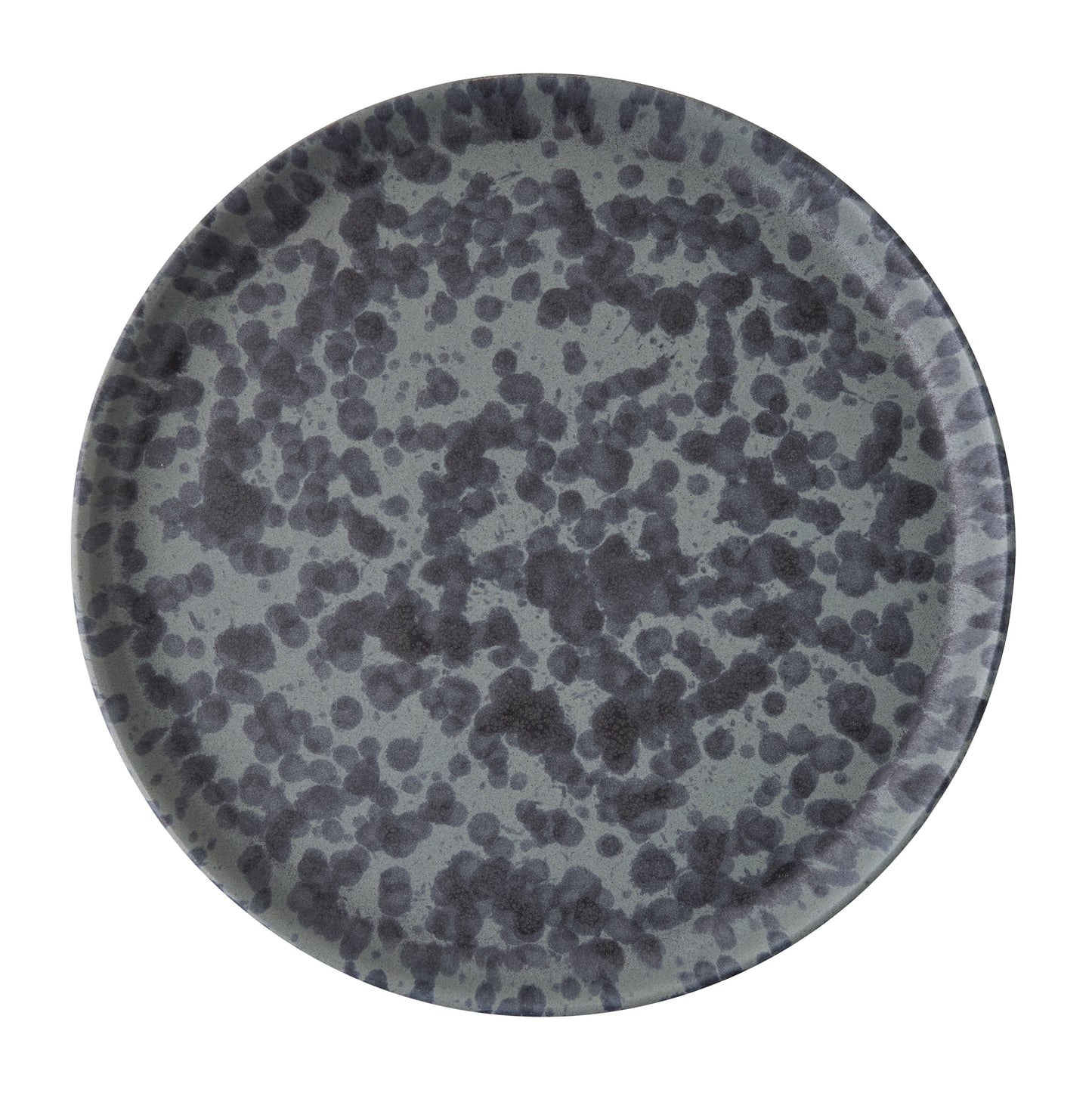 Diane Keaton + Hudson Grace Composition Splatter Stoneware Dinner Plate, black and grey pattern.