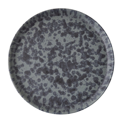 Diane Keaton + Hudson Grace Composition Splatter Stoneware Dinner Plate, black and grey pattern.