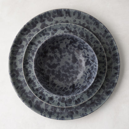 Diane Keaton + Hudson Grace Composition Splatter Stoneware Dinner Plate, Salad Plate, and Bowl set.