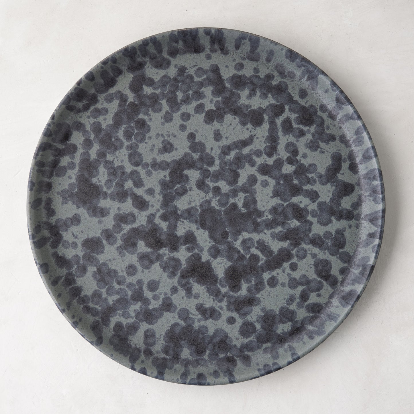 Diane Keaton + Hudson Grace Composition Splatter Stoneware Dinner Plate, black and grey pattern.