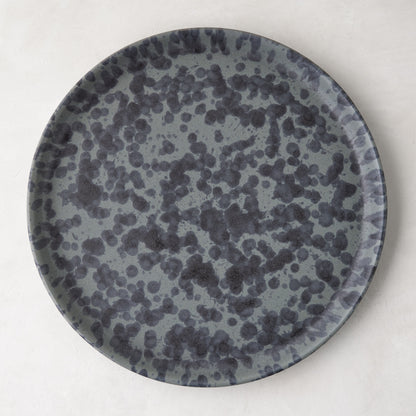 Diane Keaton + Hudson Grace Composition Splatter Stoneware Dinner Plate, black and grey pattern.