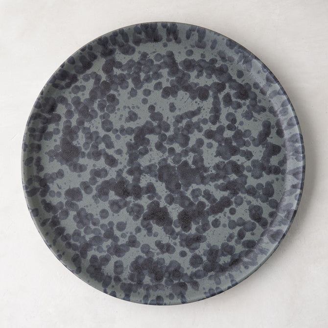 Diane Keaton + Hudson Grace Composition Splatter Stoneware Dinner Plate, black and grey pattern.
