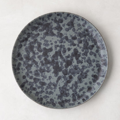 Diane Keaton + Hudson Grace Composition Splatter Stoneware Salad Plate, black and grey splatter pattern.