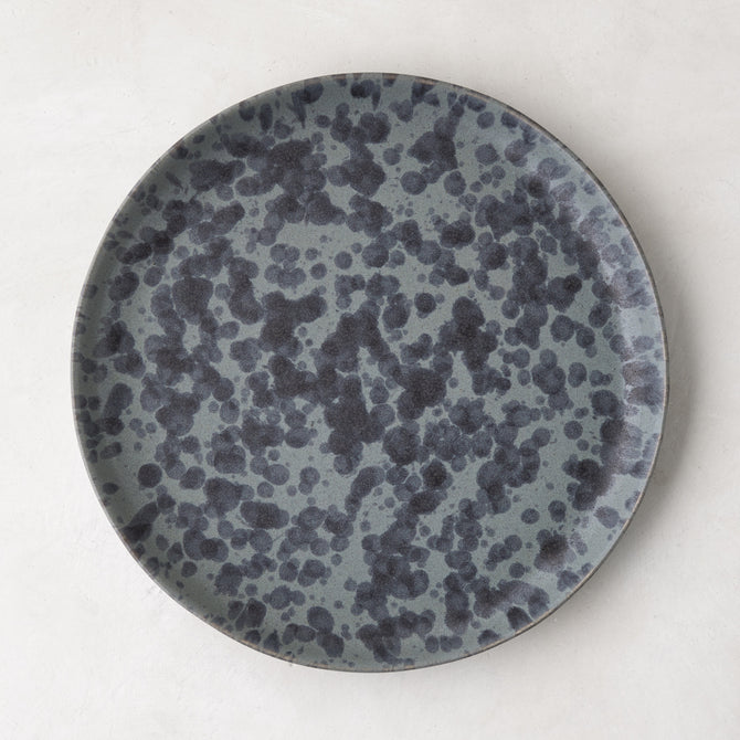Diane Keaton + Hudson Grace Composition Splatter Stoneware Salad Plate, black and grey splatter pattern.