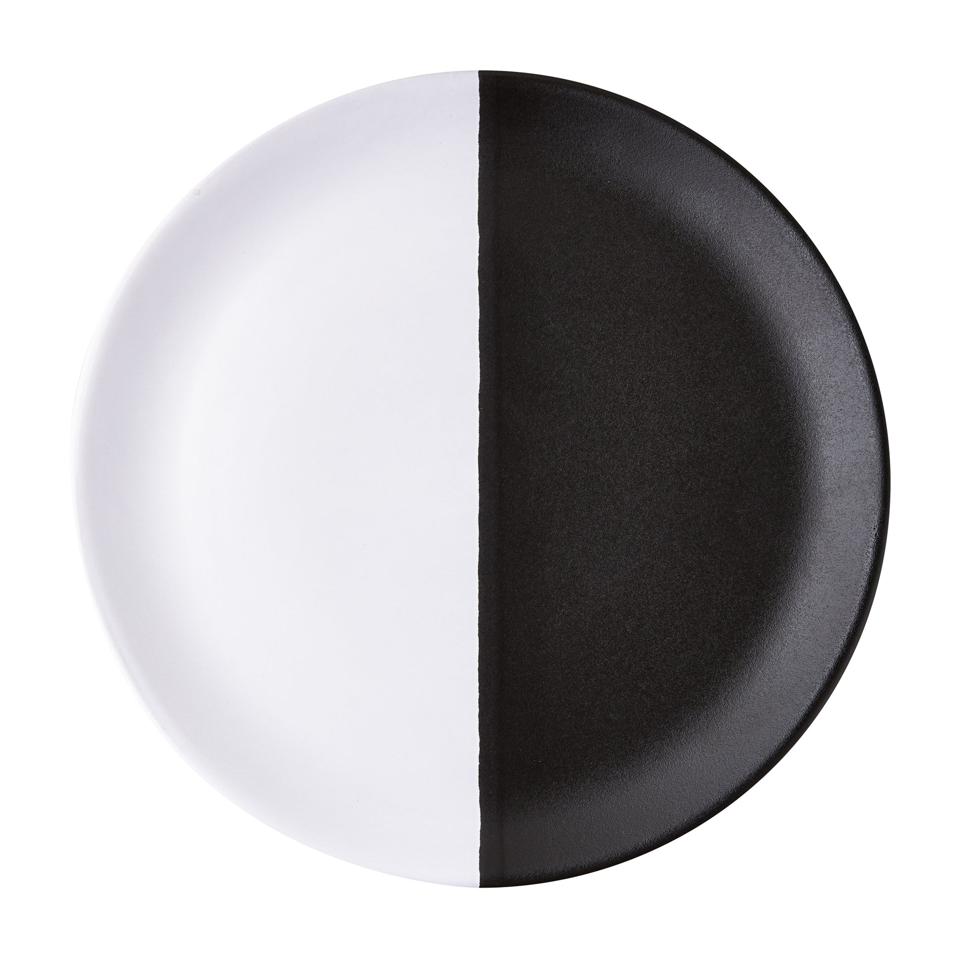 Diane Keaton + Hudson Grace Domino Half-Dipped Stoneware Salad Plate, black and white.