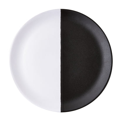 Diane Keaton + Hudson Grace Domino Half-Dipped Stoneware Salad Plate, black and white.