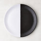 Diane Keaton + Hudson Grace Domino half-dipped black and white stoneware salad plate.