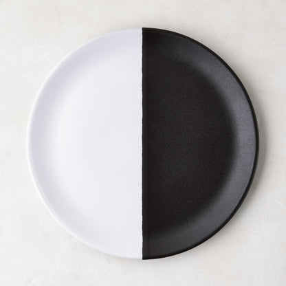 Diane Keaton + Hudson Grace Domino half-dipped black and white stoneware salad plate.