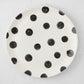 Diane Keaton + Hudson Grace Domino Polka Dot Salad Plate, cream base with hand-painted black dots.