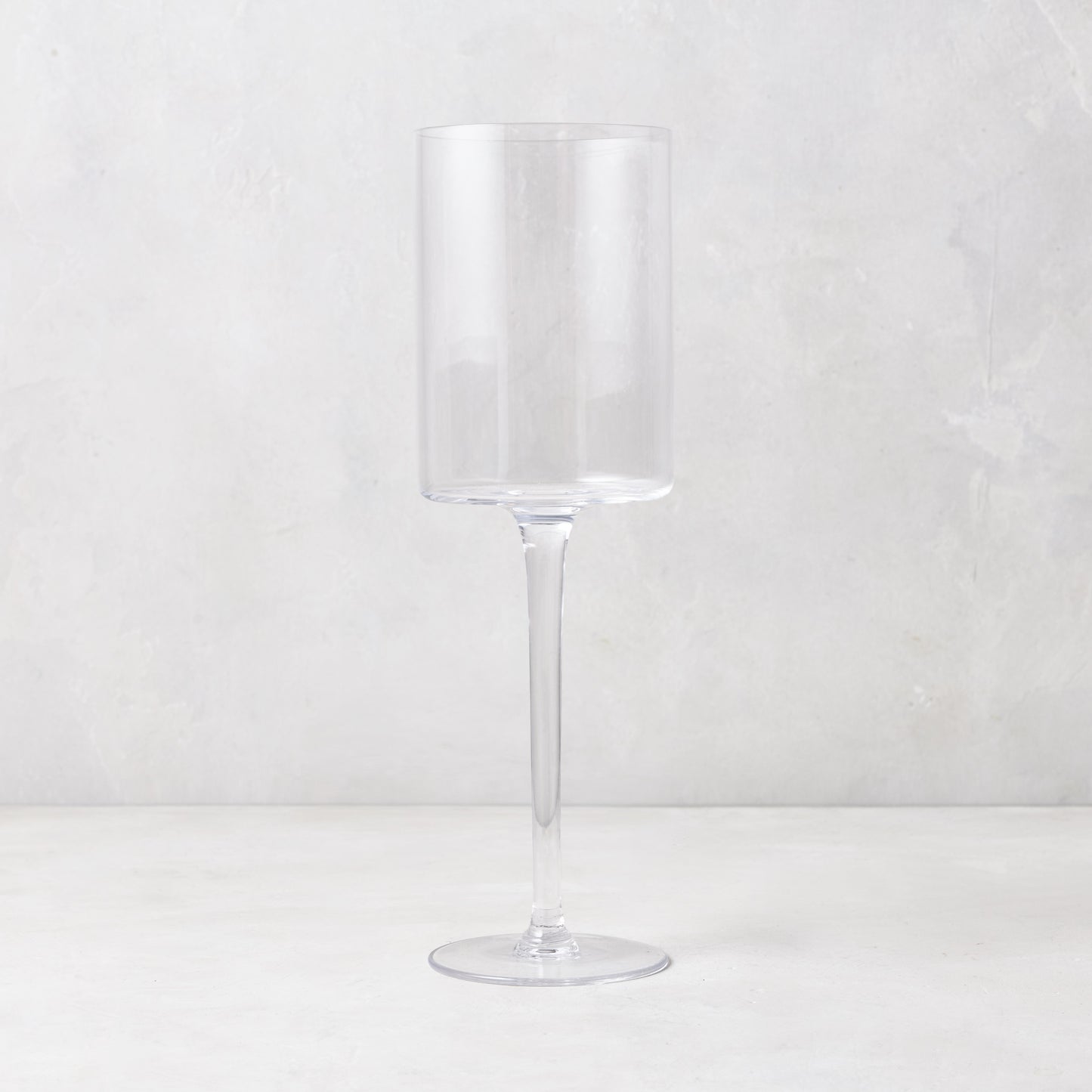Diane Keaton + Hudson Grace High Rise Large Wine Glass, clear lead-free glass, ultra-tall, straight-sided.