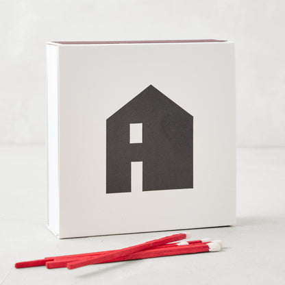 Diane Keaton + Hudson Grace "House Icon" oversized boxed matches with red 4-inch matches.