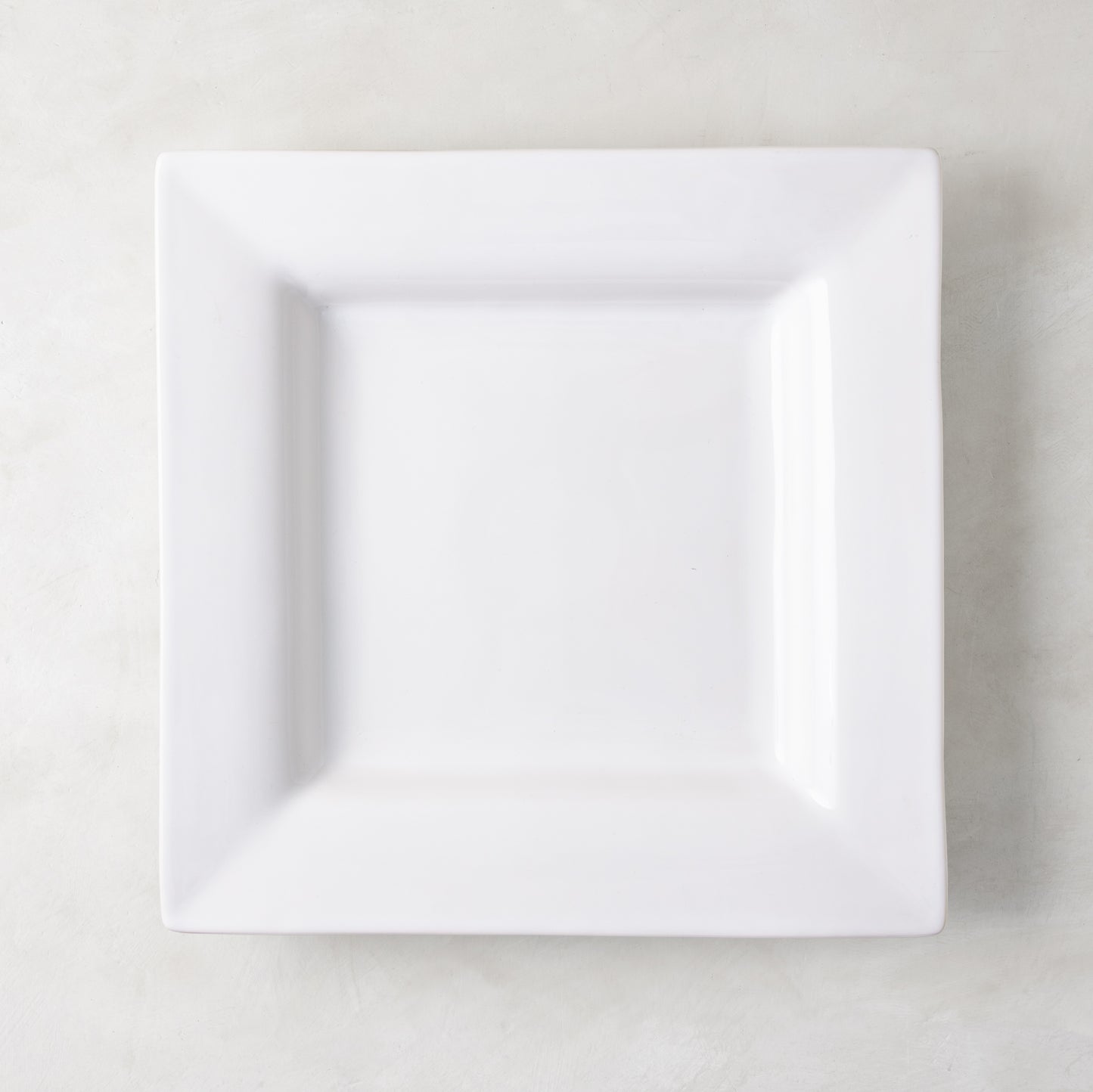 Diane Keaton + Hudson Grace "Keaton" large white ceramic square serving platter with wide border.
